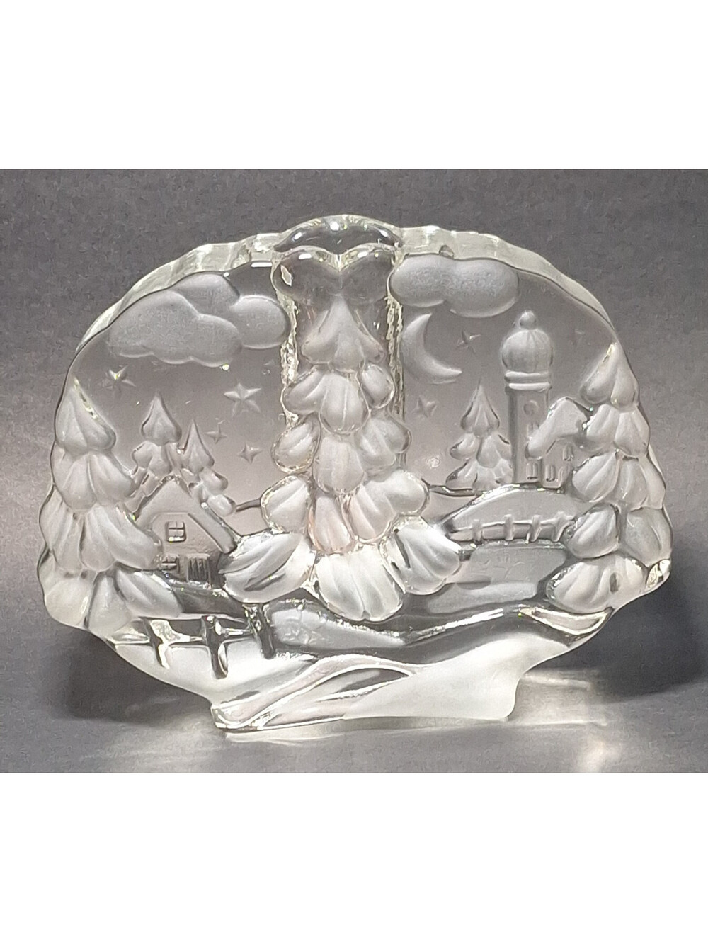WALTHER GLAS West Germany Solifleur Bud Stem Cristal Frosted Vase Winter theme